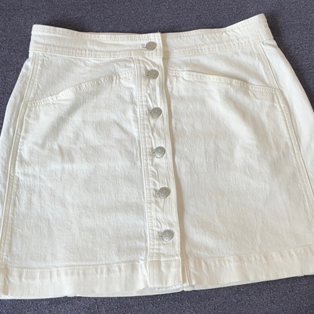 Madewell Cream Button-Front Skirt